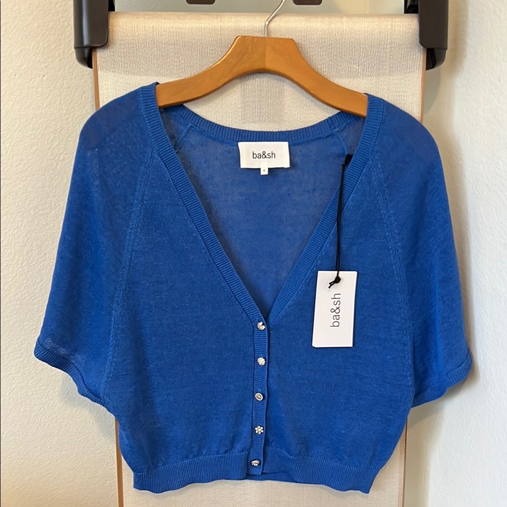 ba&sh Blue Knit Cardigan